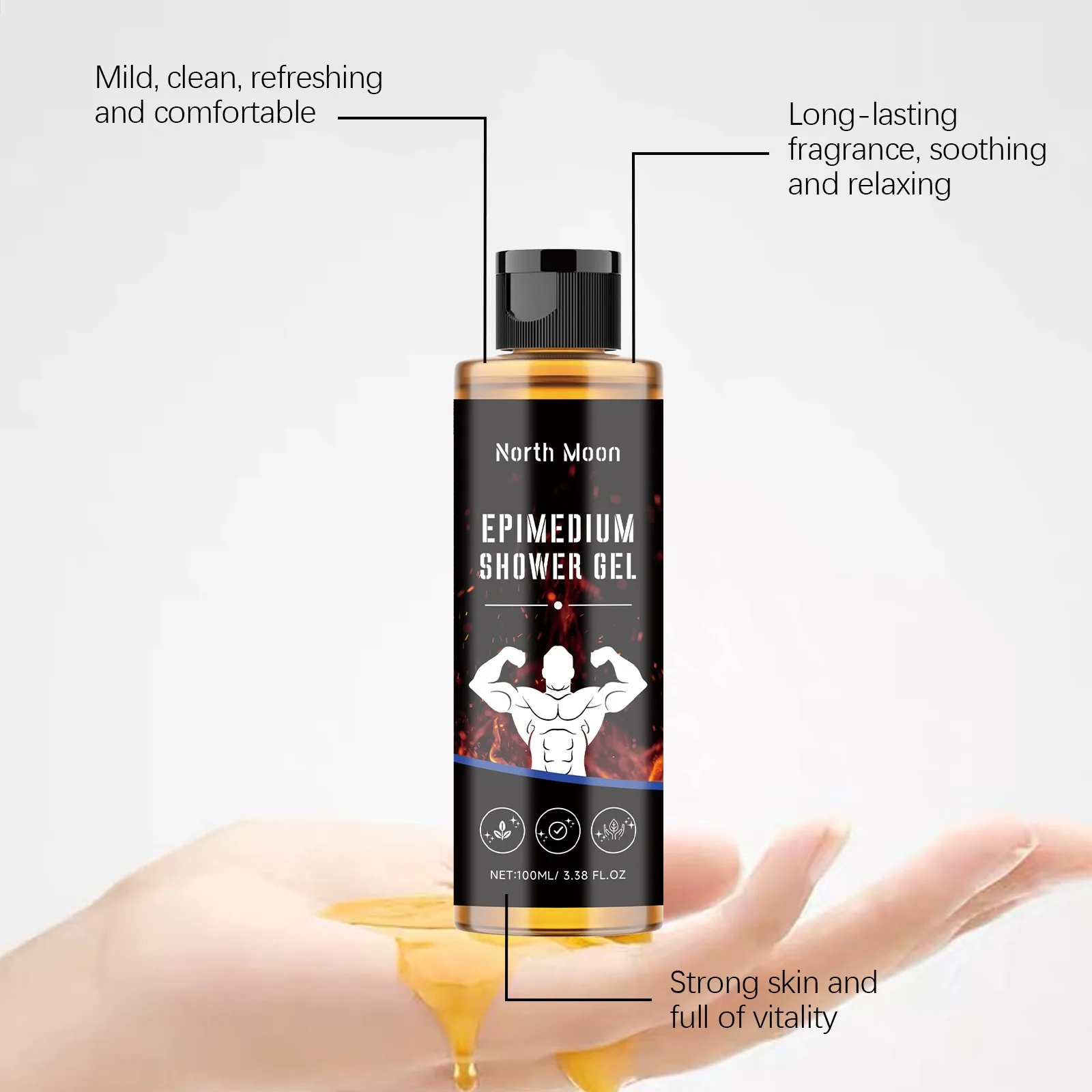 Men\'s Shower Gel Effective Formula Long-lasting Freshness Enhances Endurance Refreshing And Revitalizing Eliminate Odor