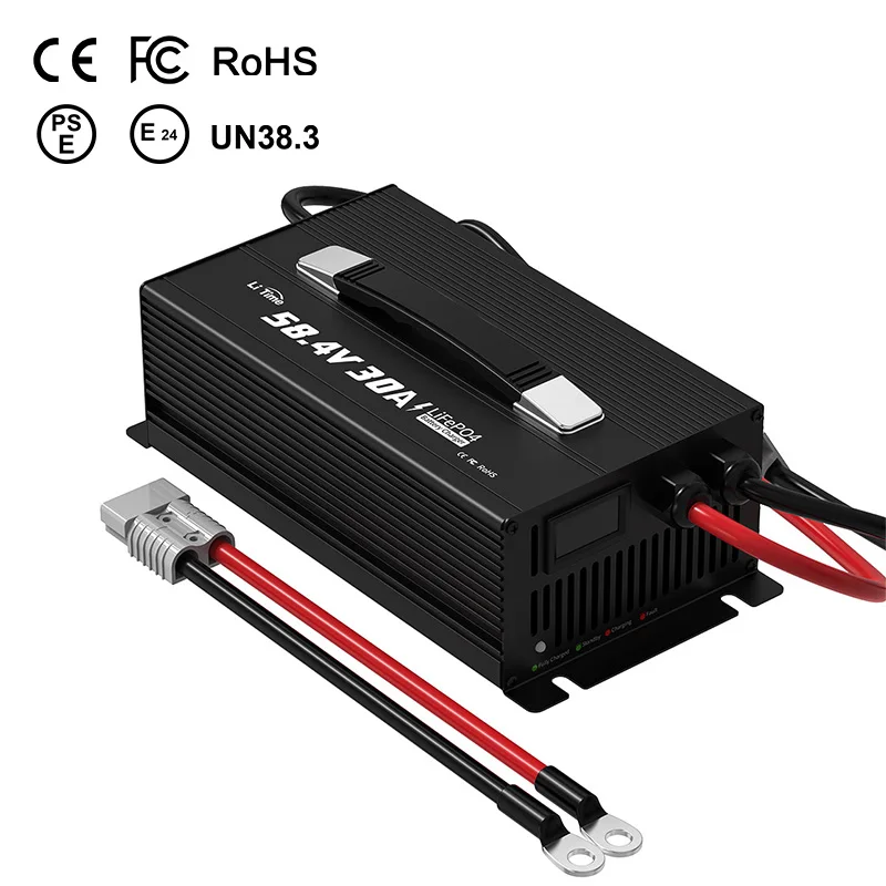 Factory Wholesale 48V 30A Smart Fast Charging for Energy Storage Solar LiFePO4 Lithium Battery Charger