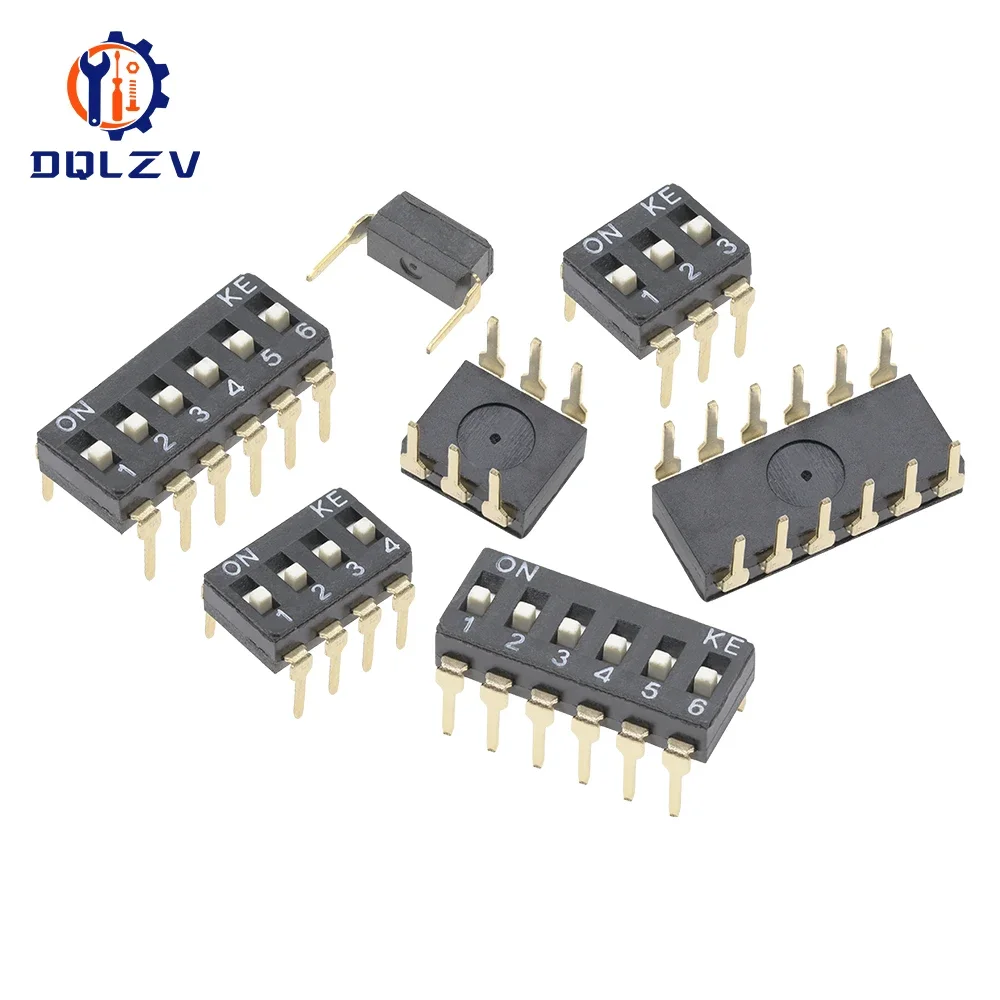 DIP Switch Toggle Switches 2.54mm 1P/2P/3P/4P/5P/6P/8P/10P black 2.54MM SMD Switch Gold Plated Pin