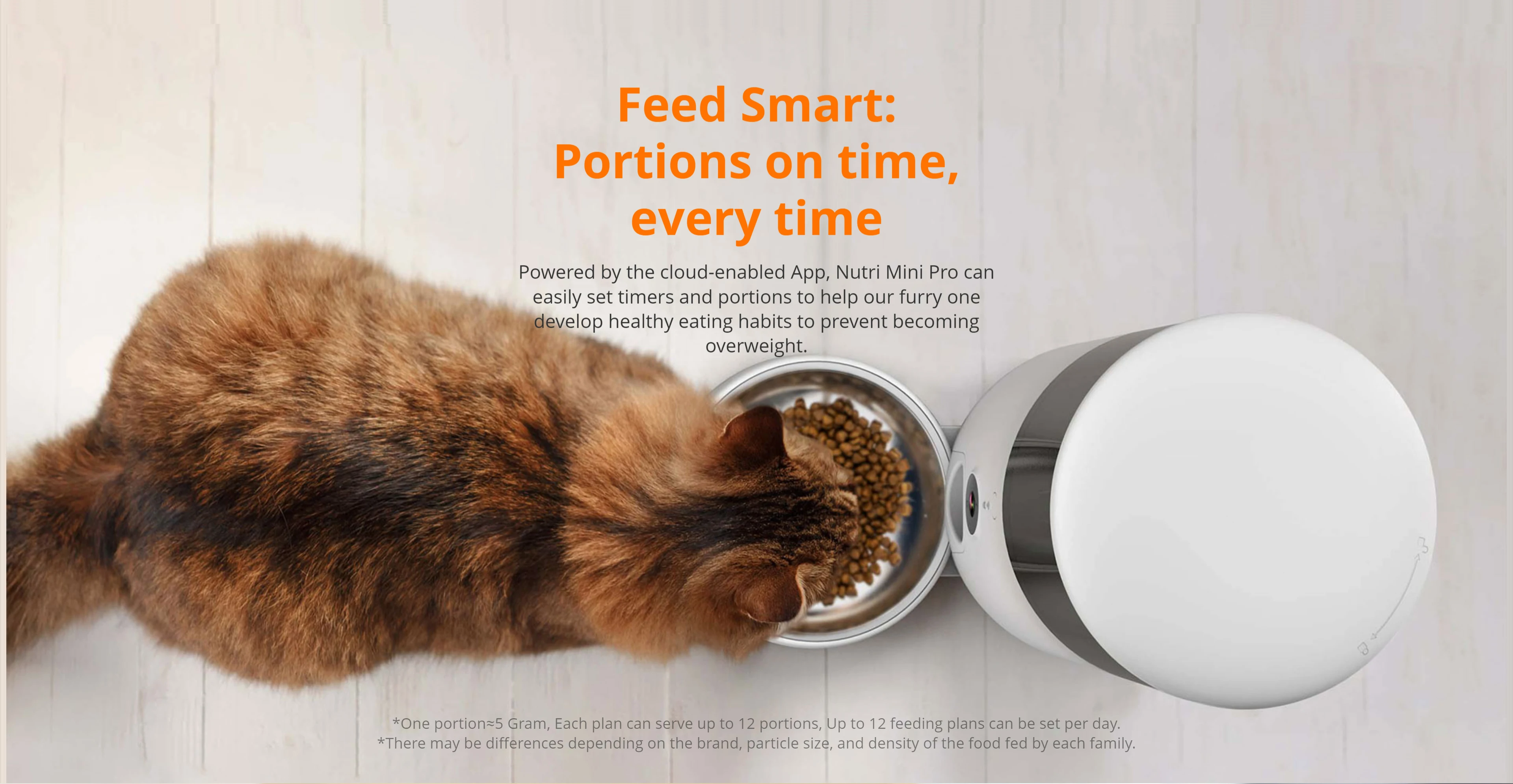 2023 Hot-Selling Smart Auto Pet Feeder with Wifi Connecting App and 120 wide-angle Feeding Nutri Vision Petoneer