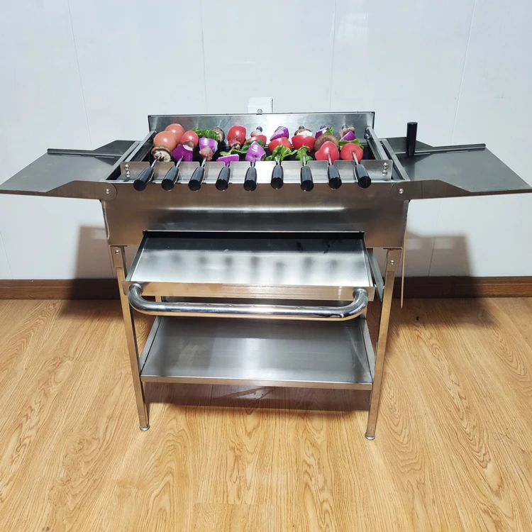 SD5 Motor Rotisserie Charcoal Electric Spit Roaster Folding Portable BBQ Grill Stainless Steel Flame Safety