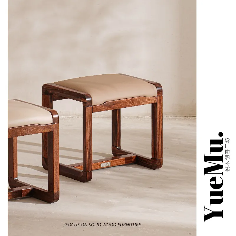 مقعد صغير بسيط - كرسي من الخشب الصلب للاستخدام المنزلي، مثالي كقعد تغيير الأحذية، مقعد طاولة الشاي أو مقعد مكياج الغرور