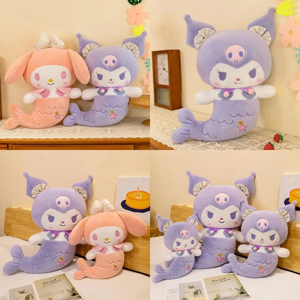 

Kawaii Sanrio Kuromi Mermaid Series, плюшевая игрушка My Melody, мягкая кукла, милая наполненная кукла для детей, подарок на день рождения для девочек