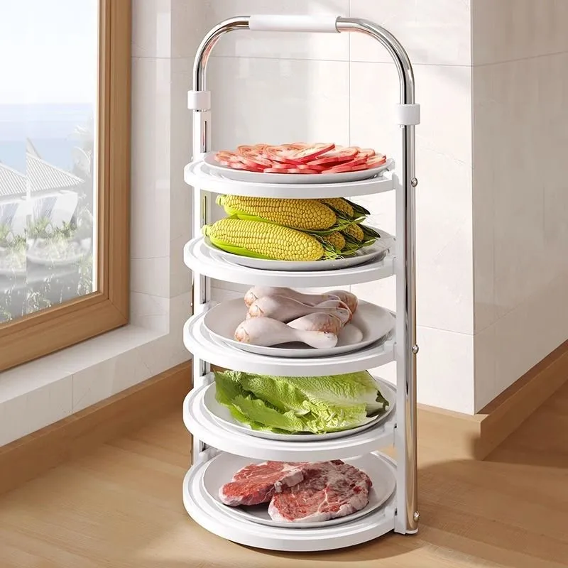 

Foldable Kitchen Vegetable Storage Rack Multi Layer Storage Rack Creative Home Hotpot Side Dish Rack Vegetable Storage RackZG464