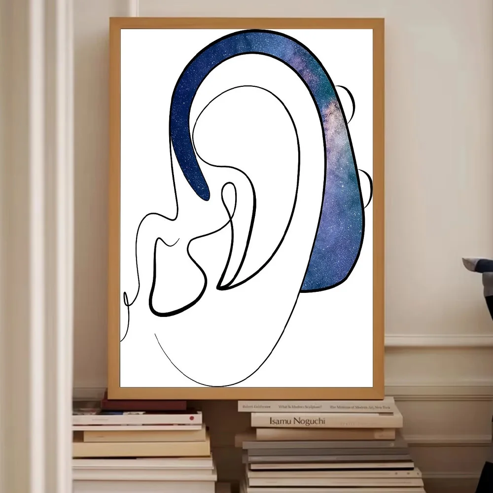 غير المؤطرة مجردة قماش جدار الفن الحد الأدنى خط صورة ديكور المنزل الحديث غرفة المعيشة غرفة نوم الشكل الهندسي المعاصر P #2