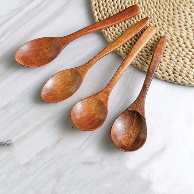 1PCS Wooden Spoon Kitchen Cooking Utensil Tool Soup Teaspoon Catering for Kitchen Wooden Bamboo Spoon Cucharas Dinner Talheres