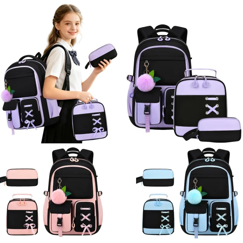 

Backpack For Women Lightweight Large Capacity Backpack Lunch Bag Pencil Case Set For High School College Students Backpack 45cm