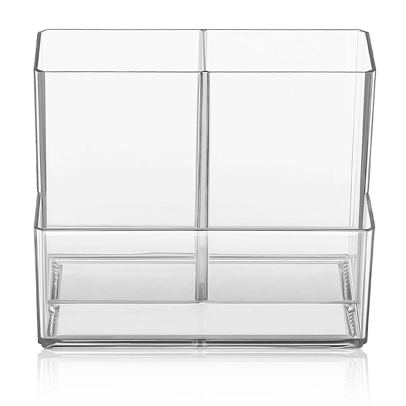 Desktop-Make-up-Organizer-Etui, transparenter Pinselhalter für Kosmetik, Hautpflege, Stifte, Parfüm, Schreibwaren, Waschtisch, Theke, platzsparend