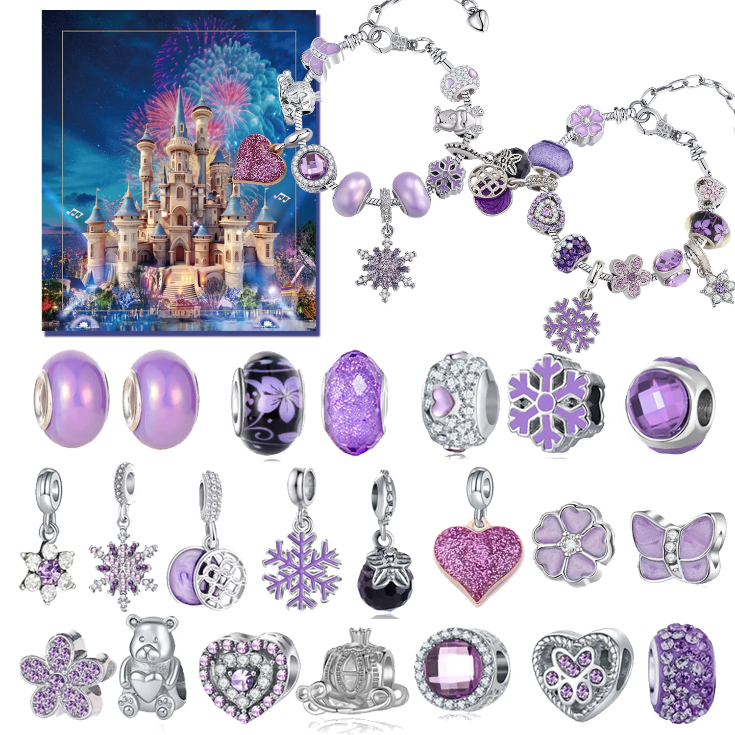 

Advent Calendar 2025 24 Days of Christmas Countdown Calendar with 2 DIY Bracelets and 21 Charms, Boy Girl Christmas Gift Ideas