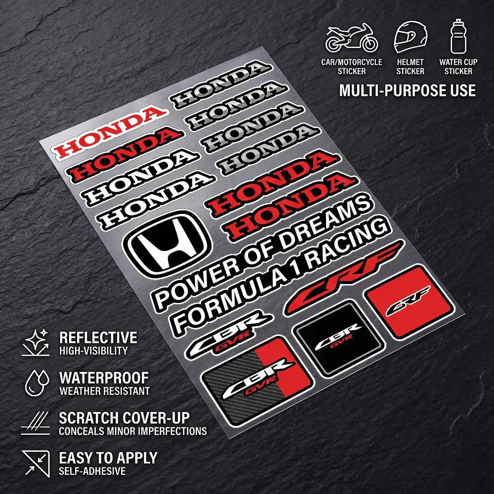 FOR HONDA HRC All Purpose Reflective Waterproof Scratch Blocker Decal Car Bike Helmet Cup Refrigerator Decorative Stickers