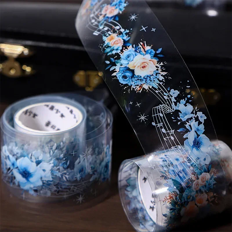 1Roll Tape PET Botanical Symphony Vintage Flower Blossoming Handbook Decorating Adhesives Stickers background Scrapbook 40mm*2m