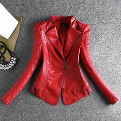 Spring And Autumn Women Leather Jacket Coats Slim Ladies Clothing