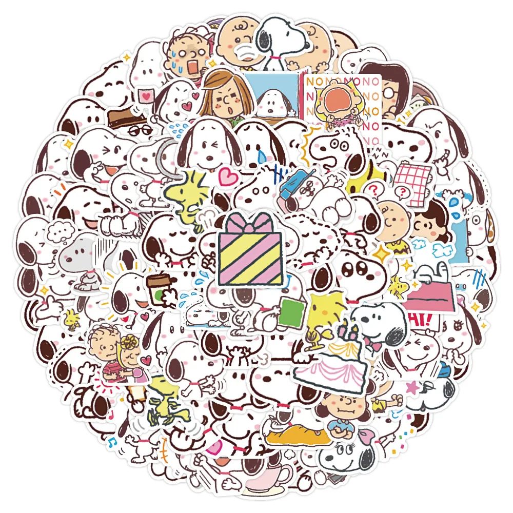 60pcs Cartoon Anime Snoopy Cute Puppy Decoration Notebook Stationery Handbook DIY Sticker