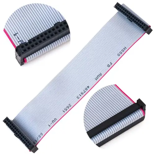 2.54mm IDC Flat Ribbon Cable, 30-Pin Female-Female IDE Extension 30cm, 3PCS for PCB DIY & Electronics