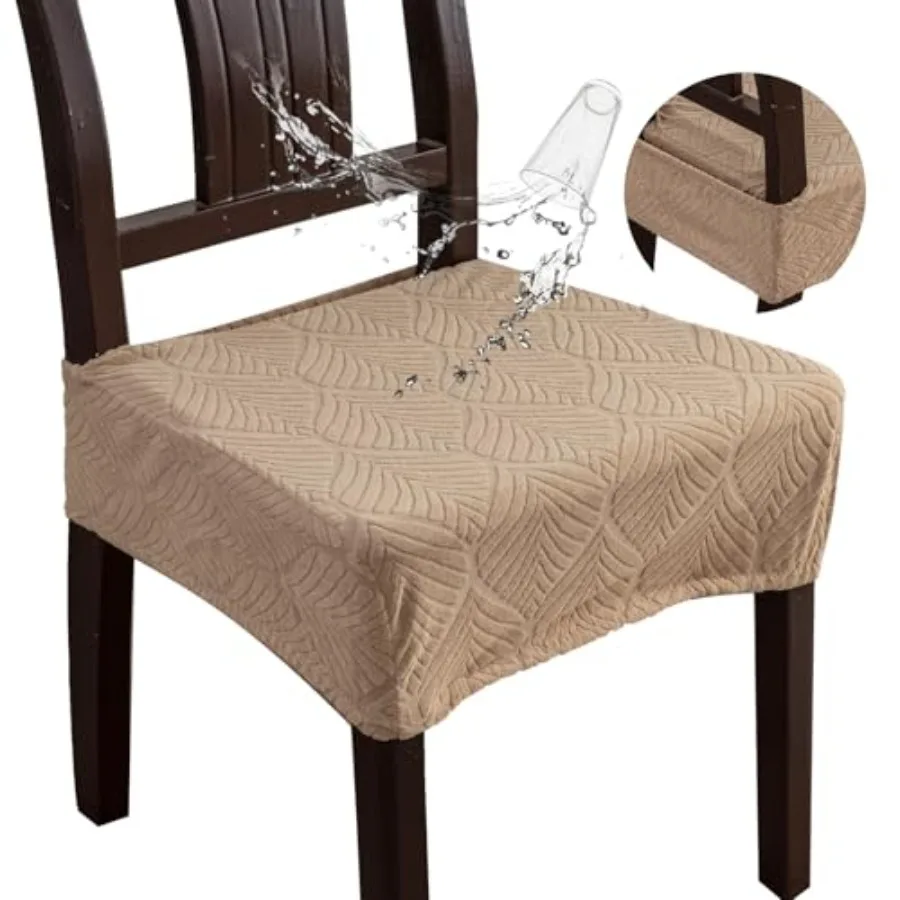

Removable Washable Dining Chair Seat Covers Set of 6Stretch Jacquard Chair Seat Cushion Protector Slipcovers Rear Covers