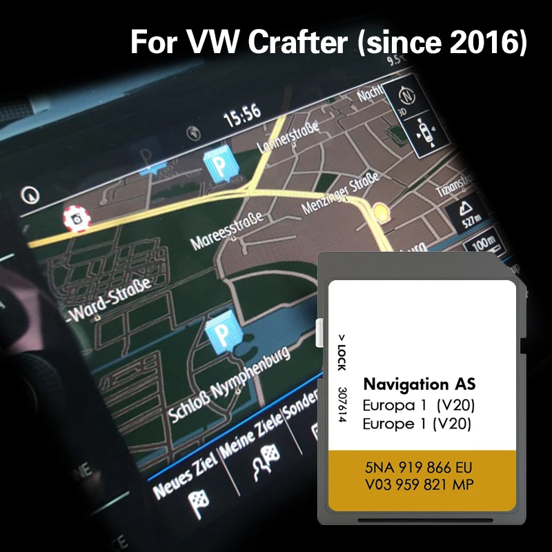 for VW Crafter Since 2016 AS V20 SD Map Memory Card Italy UK EU Navigation Sat Nav