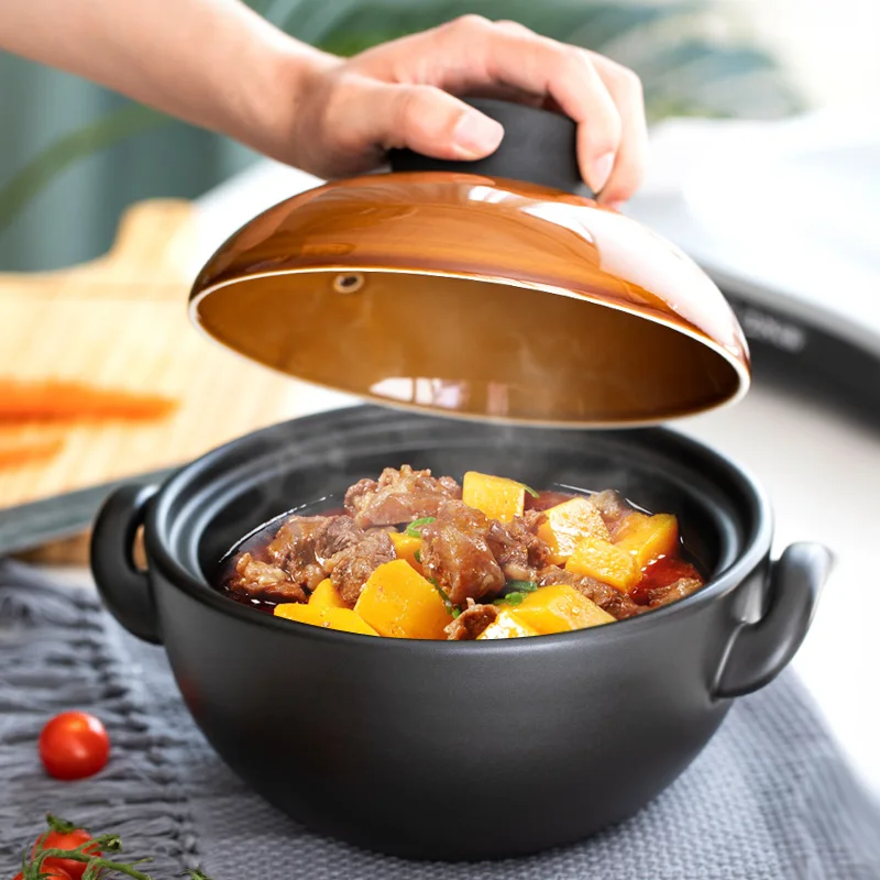 

Saucepan Household cooking pot High temperature resistant gas soup Small gas stove Ceramic pot dry