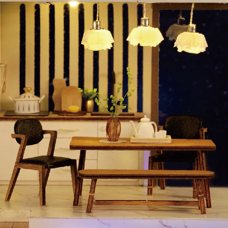 فيلا OUZEY أنيقة من طابقين، منزل خشبي يمكنك صنعه بنفسك، مجموعة تجميع بيت الدمى الكبيرة، هدية عيد ميلاد إبداعية للبالغين 14+ #4