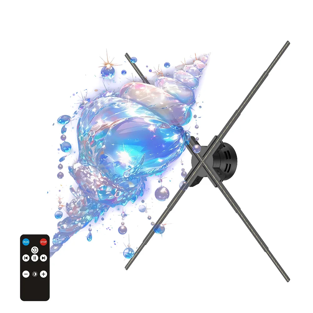 100CM OEM Naked Eye Stereo 3D LED Hologram Advertising Fan Outdoor Indoor Education App Control Viewing Angle 178 1600x1184