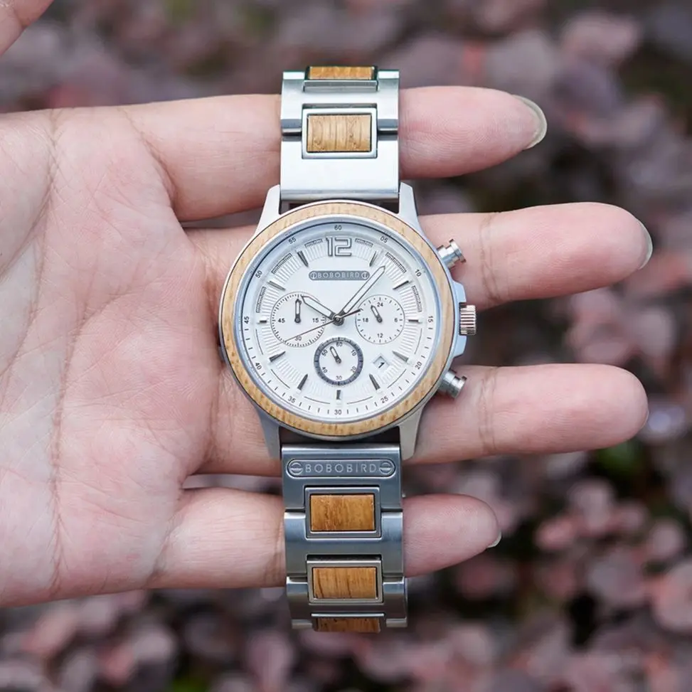

Мужские часы BOBO BIRD, роскошные деревянные часы, многофункциональные часы с 3 дополнительными циферблатами для мужчин, поддержка OEM, дропшиппинг