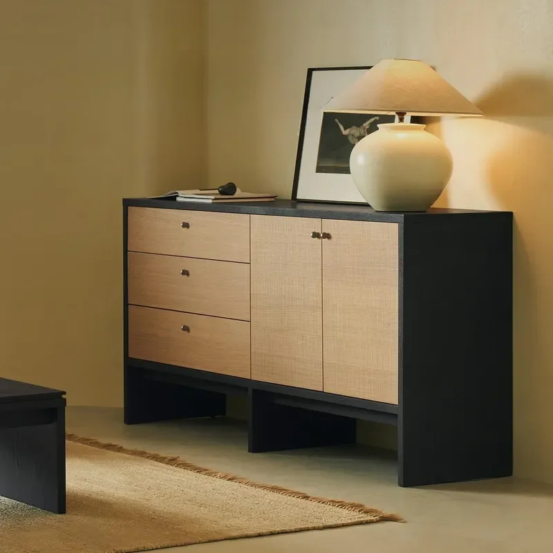 Hidden Mountain Dining Side Cabinet Solid Wood Log Wabi Sabi Bedroom Bedside Storage Porch Chest