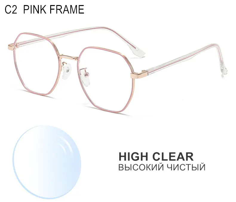 Prescription Custom Myopia Glasses Sphere -0.5 To -10 Men Women Upscale Alloy Polygonal Frame Nearsighted Spectacles F060