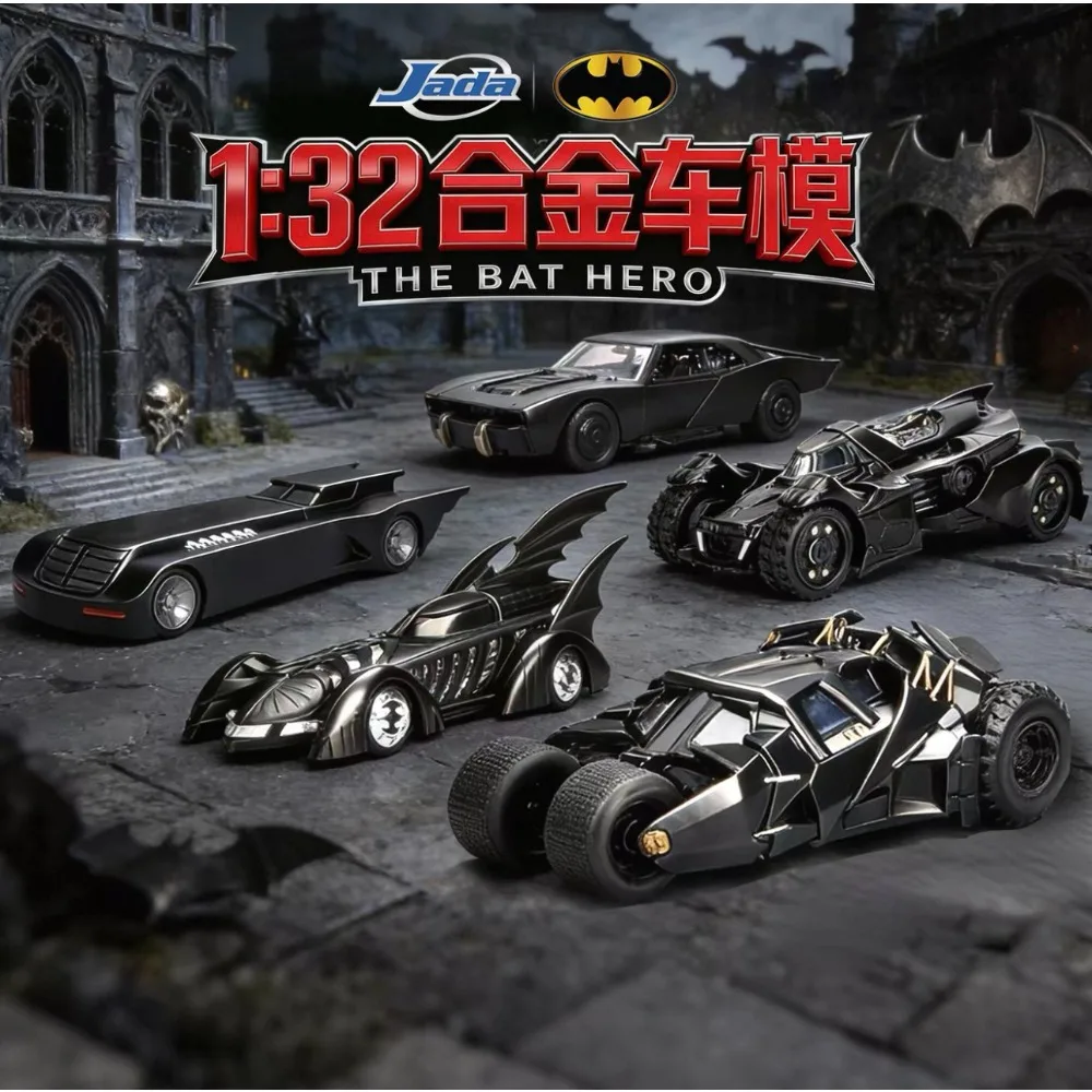 Jada DC Batman Batmobile Series The Dark Knight y Arkham/Versión de Película y Animada de 1995/2022, Modelo Coleccionable de Aleación Fundida a Presión
