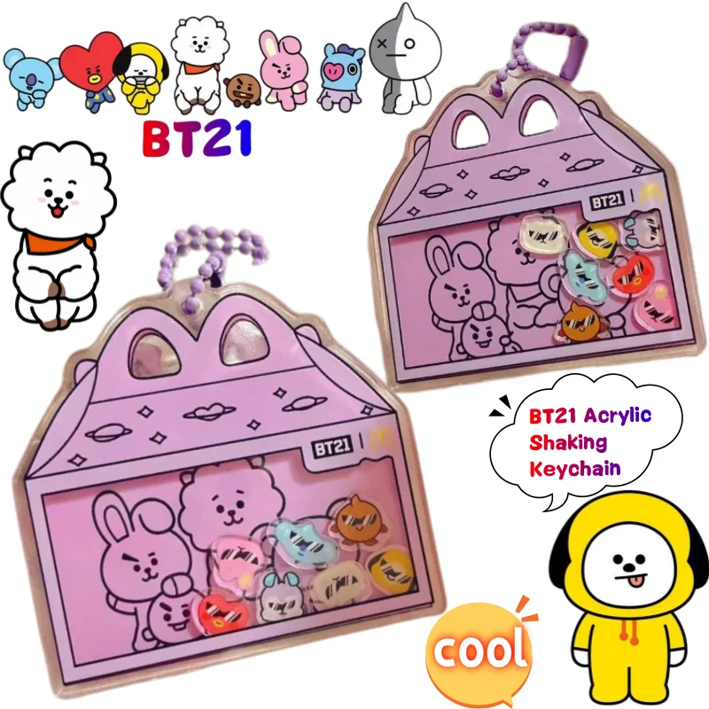Llavero BT21 Chimmy Koya Shooky Tata Cooky Shake, Colgante Decorativo para Mochila con Estampado de Anime de Alta Calidad para Hombres y Mujeres