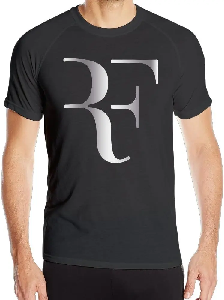 T-shirt da uomo ad asciugatura rapida con logo Roger Federer Platinum nera