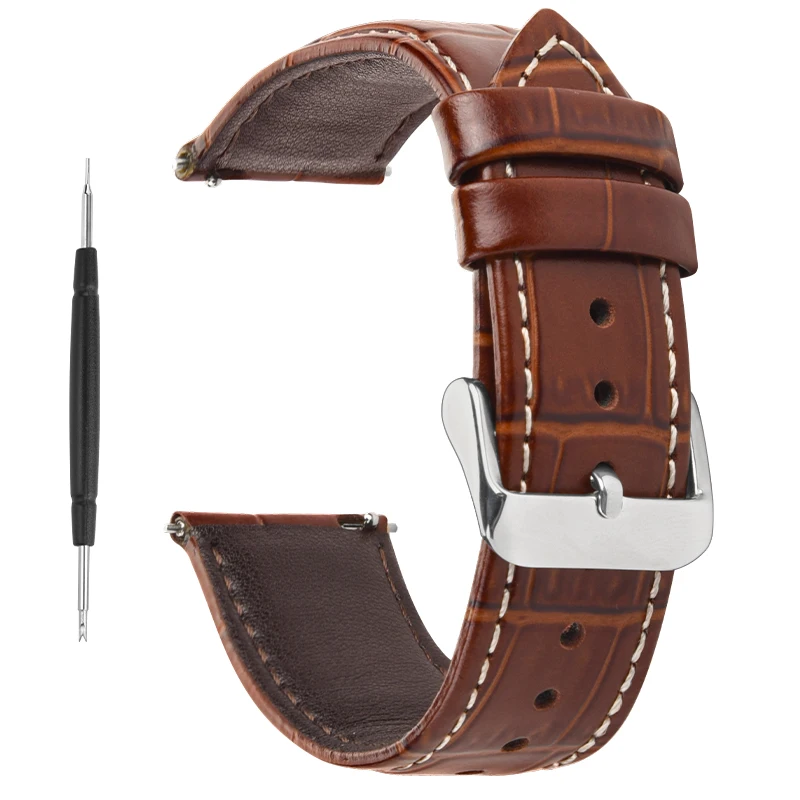 Genuine Leather Watch Band Pin Buckle 12/13/14/15/16/17/18/19/20/21/22/23/24mm for OMEGA IWC MIDO FIYTA CASIO CITIZEN Watchband