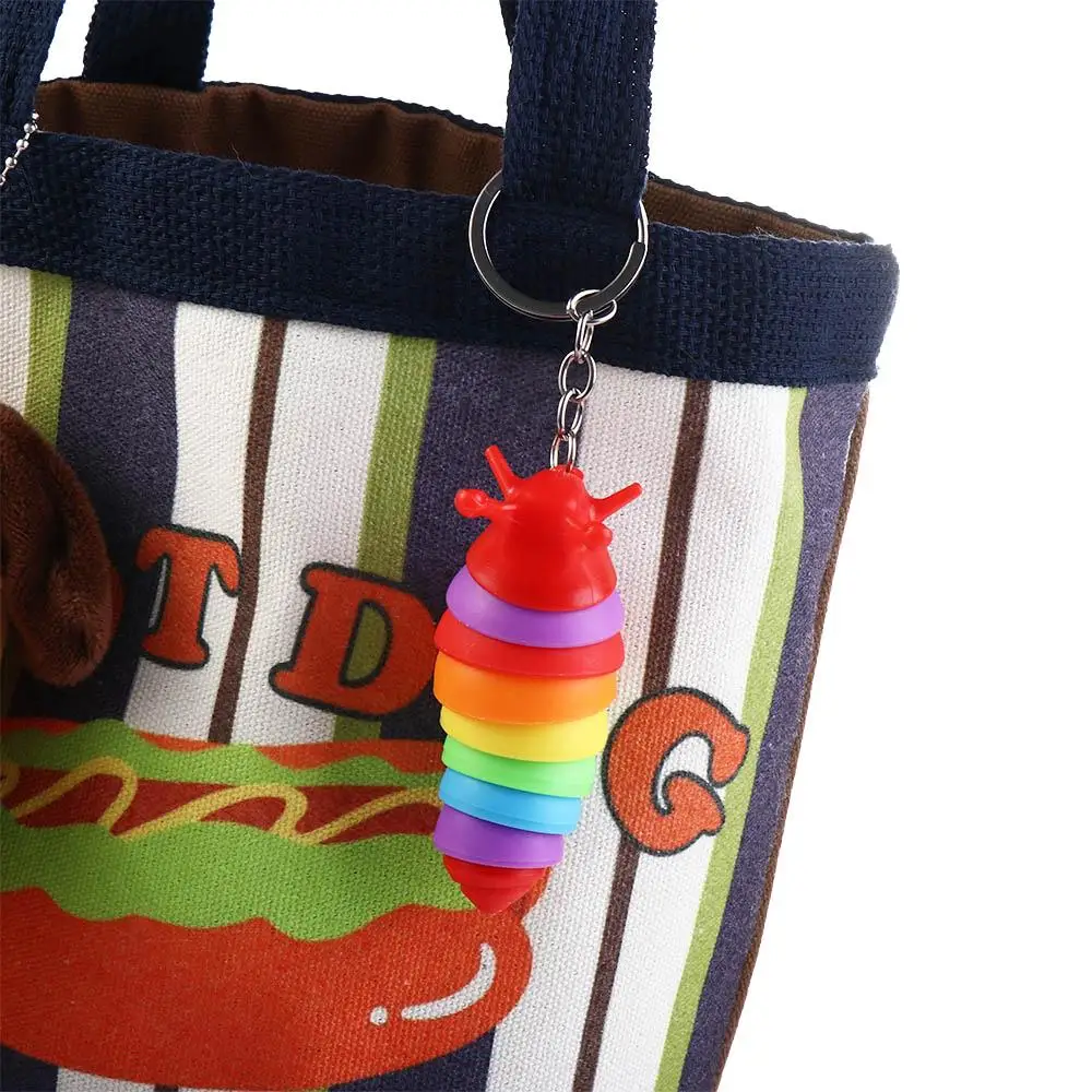 Sensory  Vent Caterpillar  Keychain Caterpillar Keyring Caterpillar Keychain Key Chain Finger Slug Snail Caterpillar