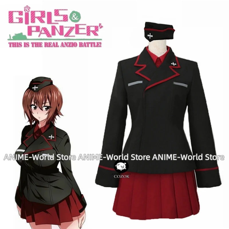 Anime GIRLS und PANZER Maho Nishizumi Black suit Cosplay Costume Carnaval Halloween Christmas Costume