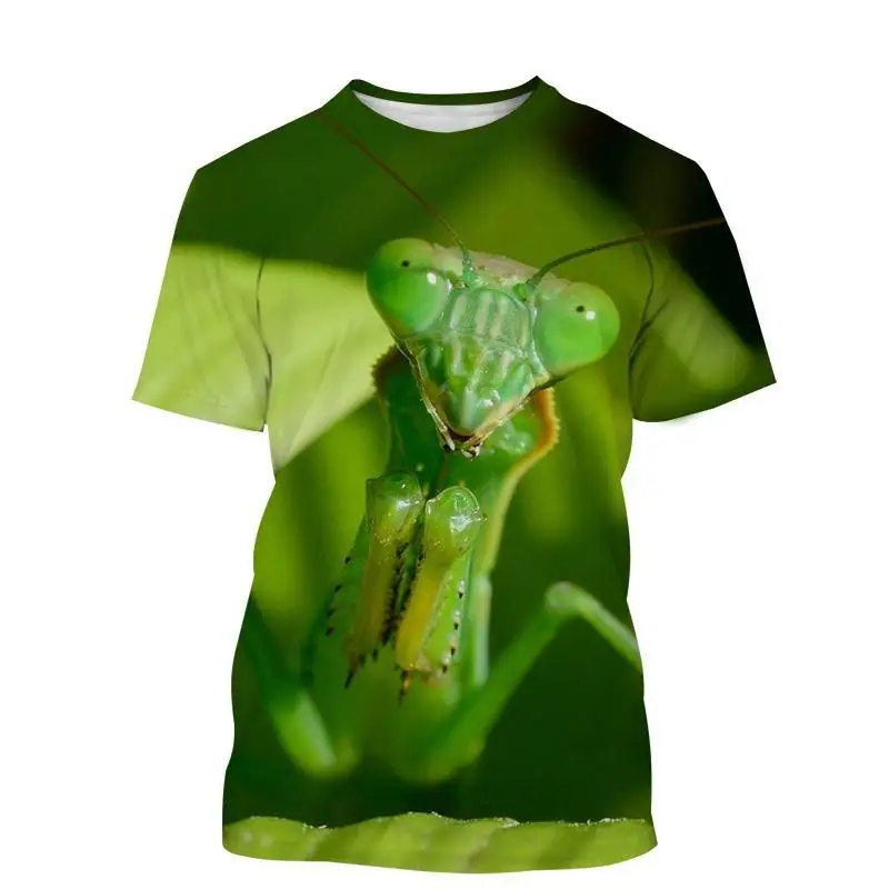 T-Shirts 3D Print Animal Insects Mantis Summer Boys Girls Unisex Fashion Oversized Round Neck T Shirt Kids Tees Tops Clothes