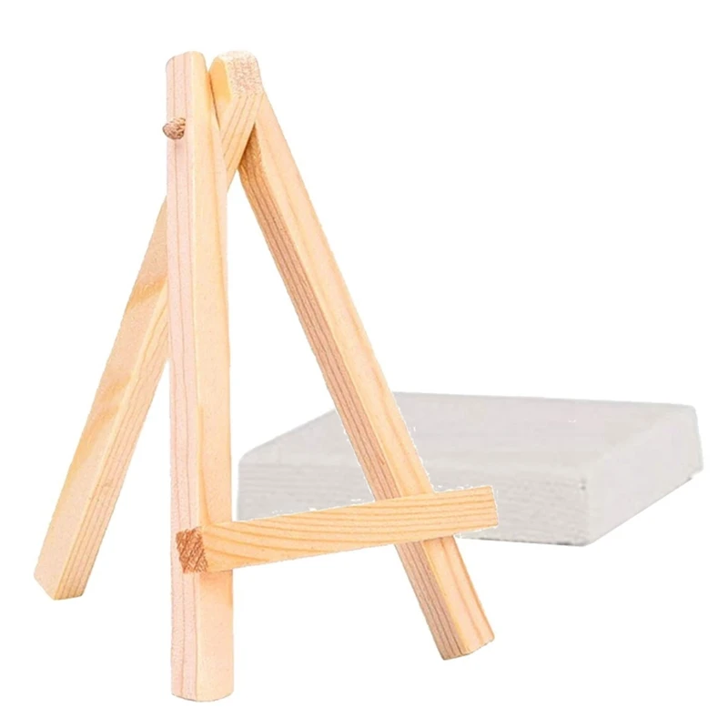 12Pcs Artists Mini Easel +3 Inch X3 Inch Mini Canvas Set Painting Kids Craft Diy Drawing Small Table Easel For School