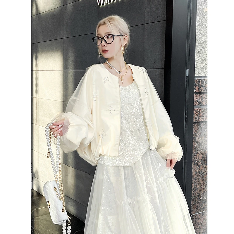 New Arrival Autumn/winter Women Casual Loose O-neck Zipper Outerwear & Coats European Style Long Sleeve Good Quality Jackets T01
