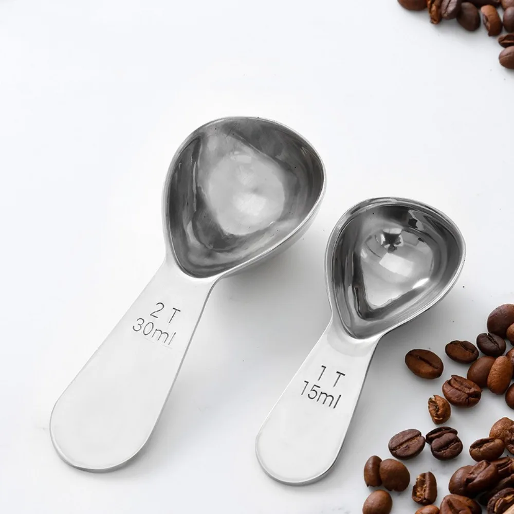 

Durable Stainless Steel Coffee Scoops 1 Tbsp or 2 Tbsp 15/30ml Ergonomic Tablespoon Coffee Bean Measuring Spoons Baking Tools