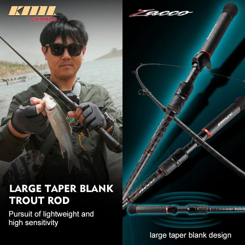 

CEMREO Trout Fishing Rod Spinning Casting Fishing Rod Solid Tip Lightweight Carbon Fiber Rod Fishing Tackle ZACCO