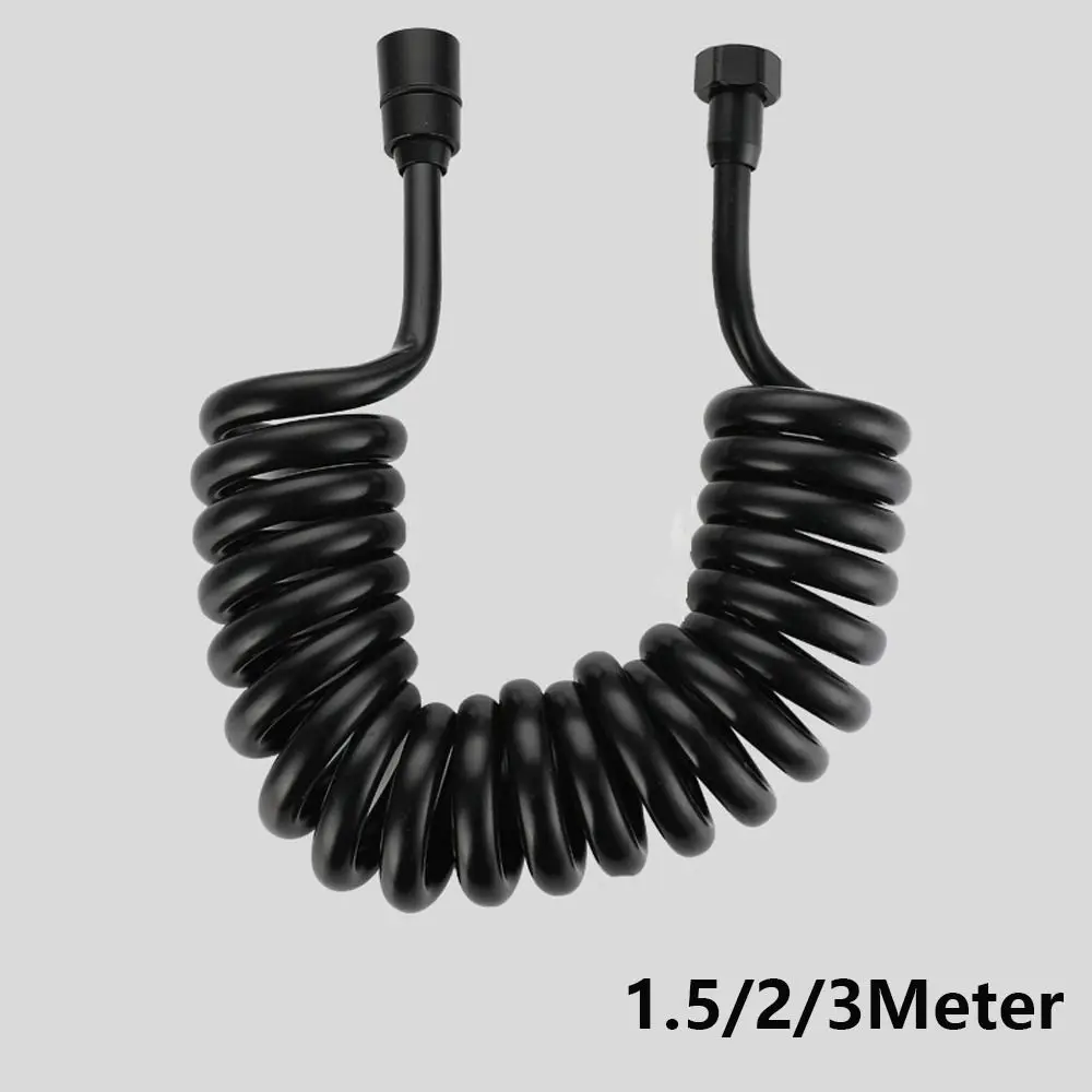 1.5/2/3 Meter Flexible Spring Shower Hose Telephone Line Style Anti-wrap Bath Sprayer Connect Pipe Retractable Large Flow
