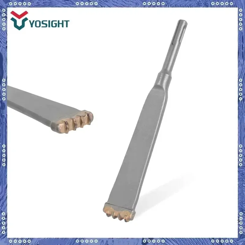 SDS PLUS Shank Electric Hammer Bit, 4-Tooth Tungsten Carbide Tipped Chisel, Durability Alloy for Drilling Granite and Masonry