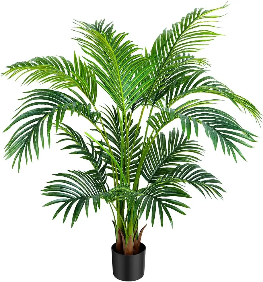 

Worth Garden 4Ft Artificial Areca Palm Plant, Fake Cane Palm Silk Tree Indoor Outdoor, Dypsis Lutescens, 47In Realistic Faux