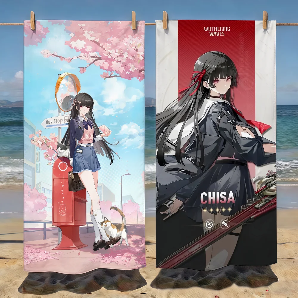 Wuthering Waves Chisa Towel Soft Pool Gift For Travel Gym Shower Camping Quick Dry Sports Beach Towels