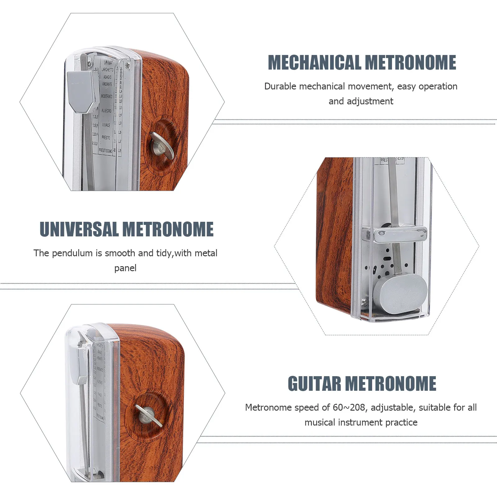 

1pc Premium Mechanical Metronome Universal Portable For Guitar Piano Violin Drum Zither Beginner Music Instruments