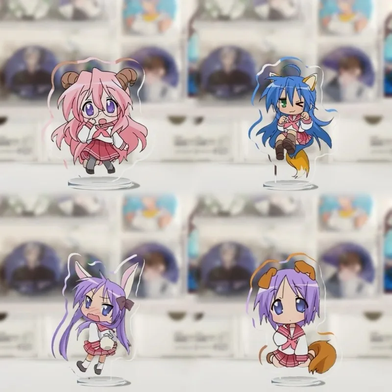 

Lucky Star Anime Figures Stand Model Plate Izumi Konata Plate Desk Decor Standing Desktop Decoration Kids Friends Gift Cos Toys