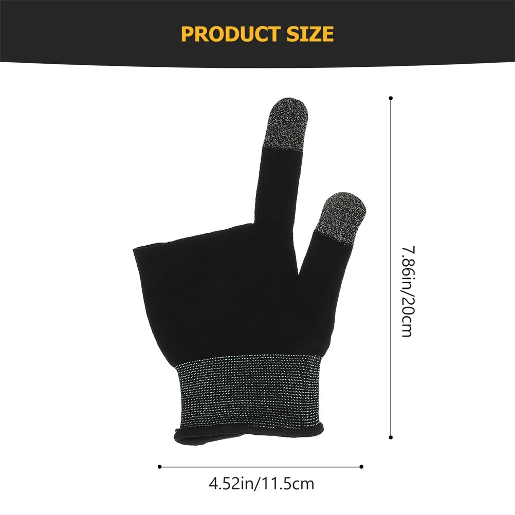 زوج واحد من قفازات الألعاب خفيفة الوزن مضادة للعرق وشاشة تعمل باللمس من ألياف الكربون يغطي الأصابع قفازات ألعاب الهاتف المريحة #5