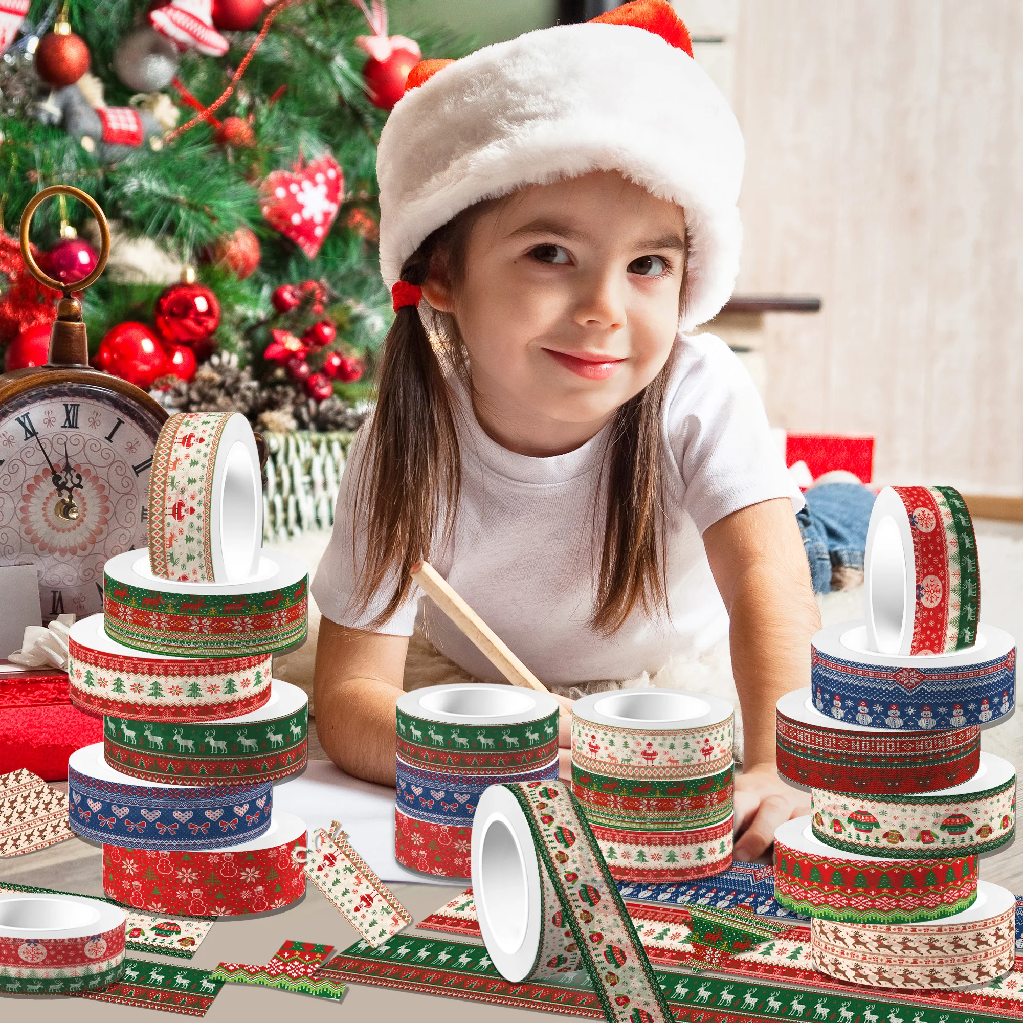クリスマス和紙テープと背景紙フォトアルバム装飾カード作成スク - Art And Craft Photos のレビューと価格