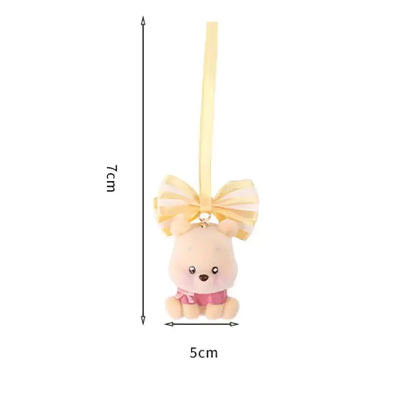 Cute Winnie The Pooh Cartoon Keychain Sitting Strawberry Bear Figure Backpacks Hanging Ornament Car Keys Decor Gift Idea