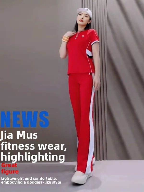 conjunto-deportivo-jia-mu-si-fitness-operation-2025-nuevo-modelo-rojo-de-verano-manga-corta-versatil-cintura-alta-corte