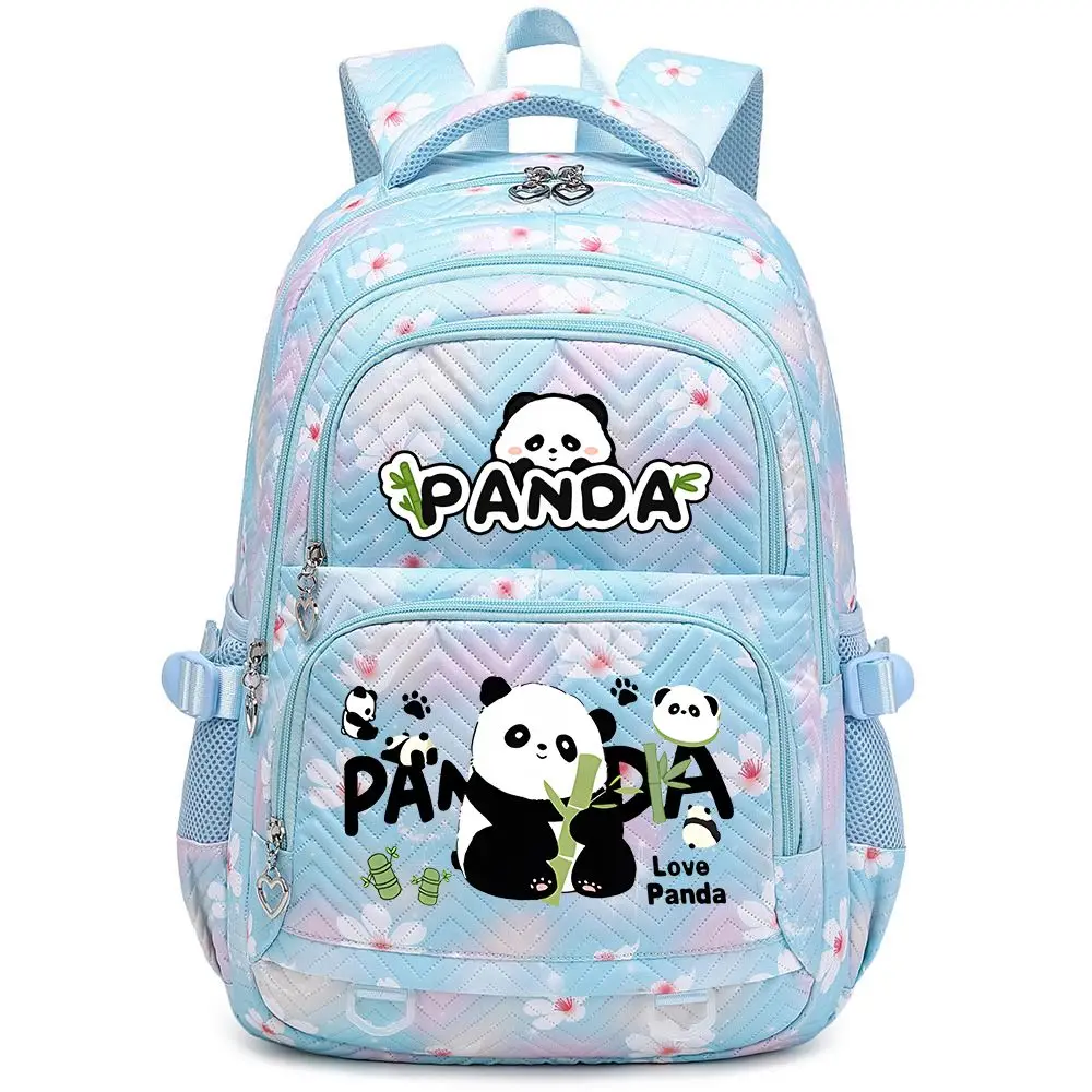 New Panda He Hua Backpack Cute Cartoon Print Student Schoolbag Fashion Boys Girls High Quality Large Capacity Travel Backpacks