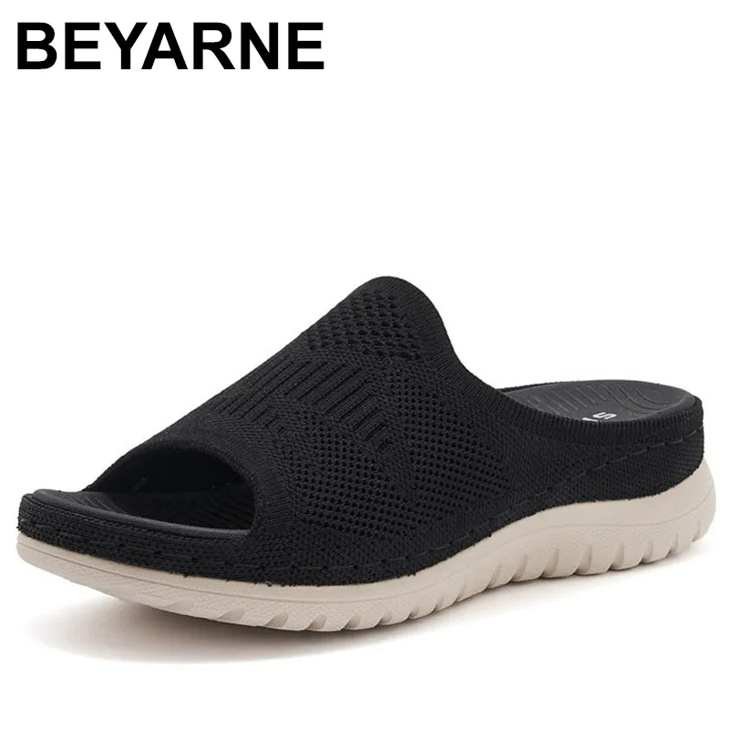 

Повседневные дышащие вязаные тапочки без шнуровки на мягкой подошве, большие размеры, трансграничная одежда для улицы