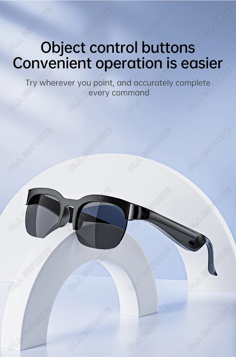 Sonnenbrille mit KI-Übersetzung, TF-Karte, Bluetooth, Gesprächsaufzeichnung, Musikwiedergabe, Smarte Sonnenbrille für Männer und Frauen HT30 – Detail 10
